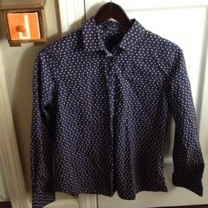 Lands end polka dot no iron shirt